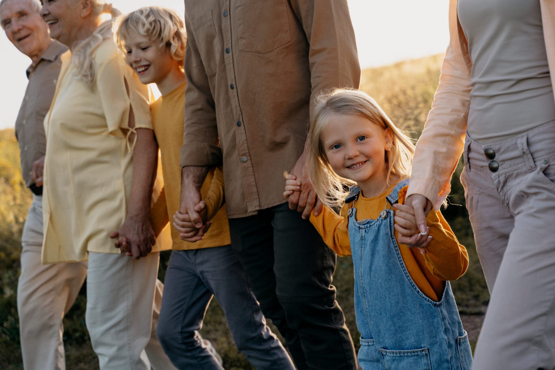 A family strolls together